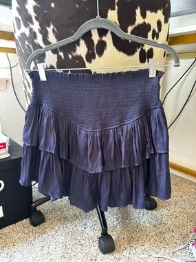 Mustard Seed Navy Tiered Mini Skirt